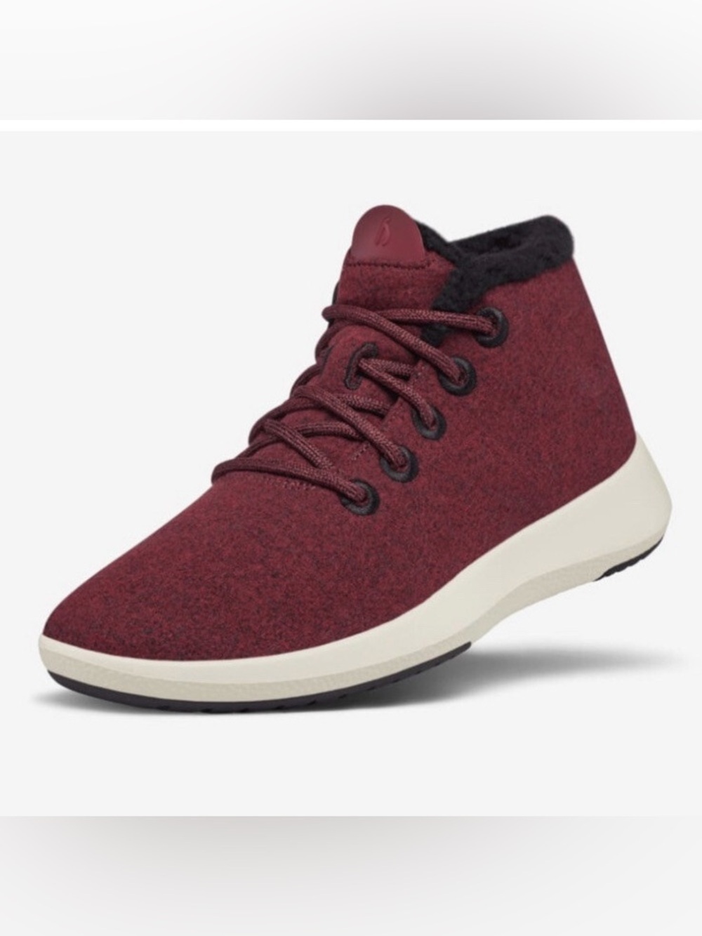 allbirds Wool Runner-up Bootie in Burgundy with Cream Sole